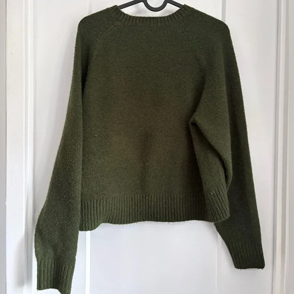 Uniqlo Merino Wool Olive Crewneck Sweater - Picture 5 of 6